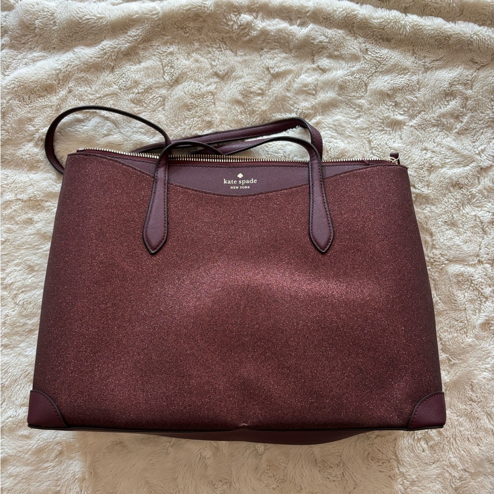 kate spade Tote Bag in Deep Wine Glitter